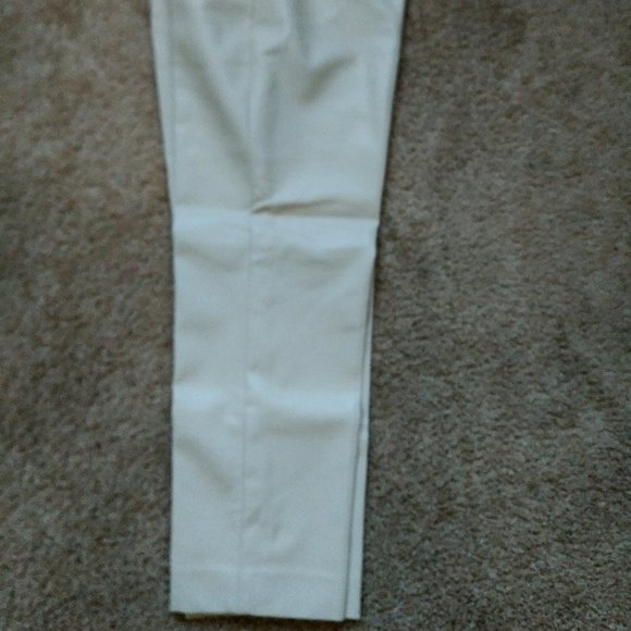 J.Crew KATE STRAIGHT LEG PANT IN FAUX LEATHER, Size 10, Color BONE - Picture 2 of 14